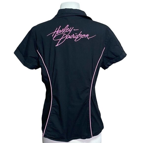 Harley Davidson Zip front Shirt Size Large - Picture 3 of 8